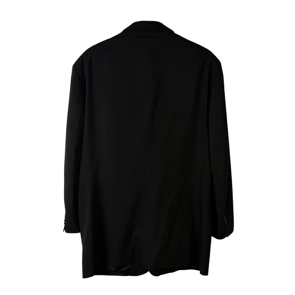 Adolfo Mens Suit Jacket 42-36L Black Super 120s Wool 3-Button‎ Blazer Italy